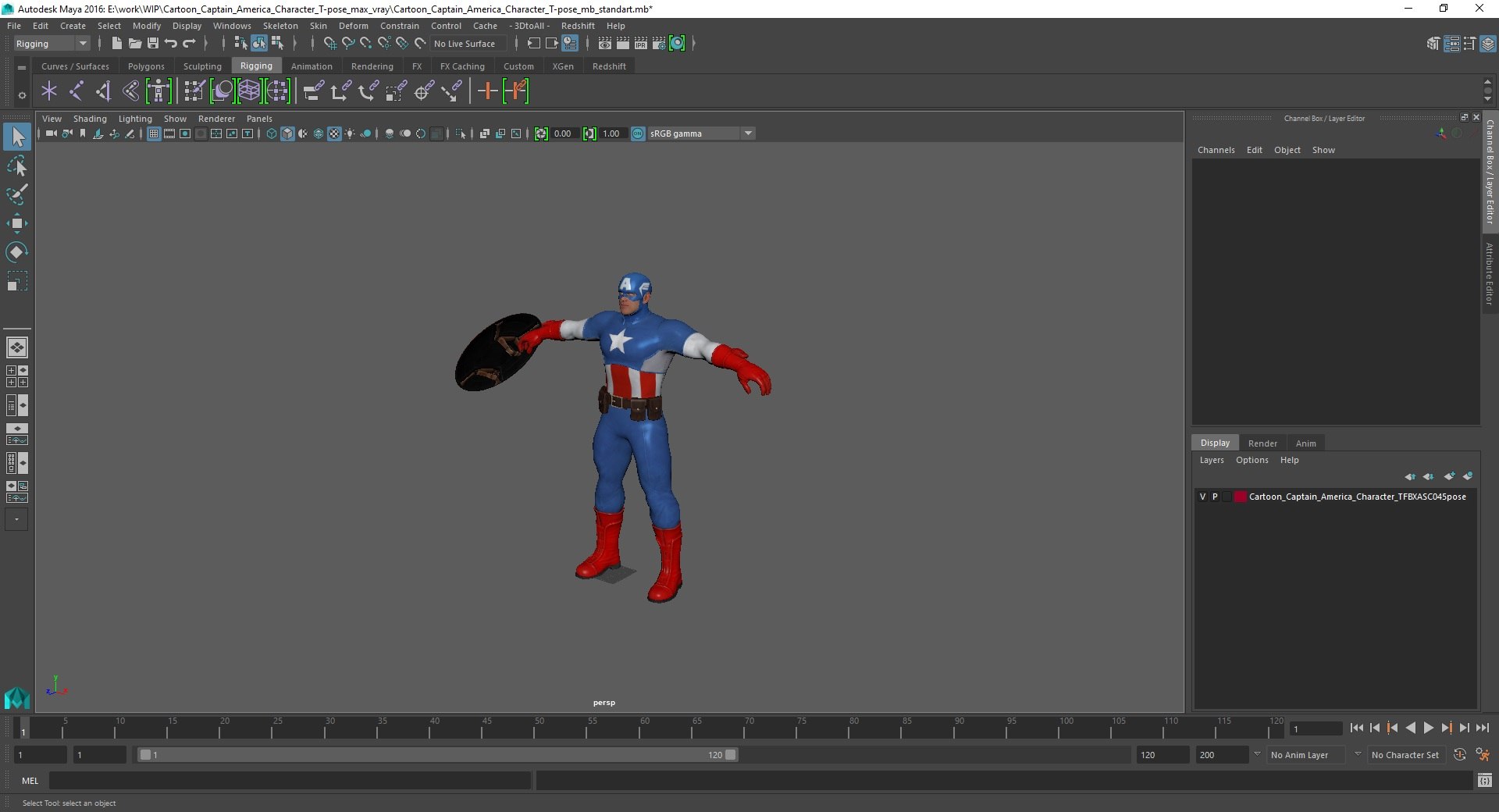 3D Cartoon Captain America Character T-pose - TurboSquid 2055929