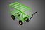 DUAL TWO TIER RACK TRAY DECK MESH TROLLEY WAGON CART GARDEN YARD