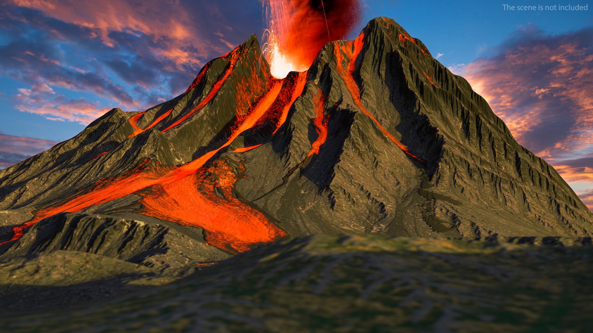 3D Model Active Volcano - TurboSquid 1999822