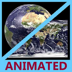 smooth unfolding animation earth 3d model