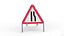 Road Narrows Right Triangular Road Sign 3D model