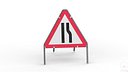 Road Narrows Right Triangular Road Sign