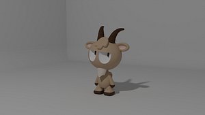 Cute Stylized Cartoon Goat 3D Printable Figure 3D model