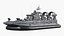 Zubr-Class Amphibious Assault Hovercraft with Turbines Gray Rigged for Cinema 4D 3D model