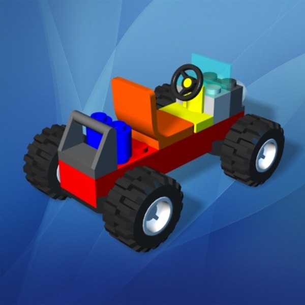 3d max lego toy car