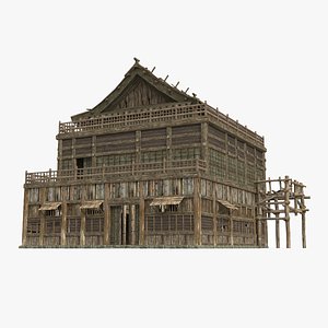 3D model large ancient Defense building in Asia