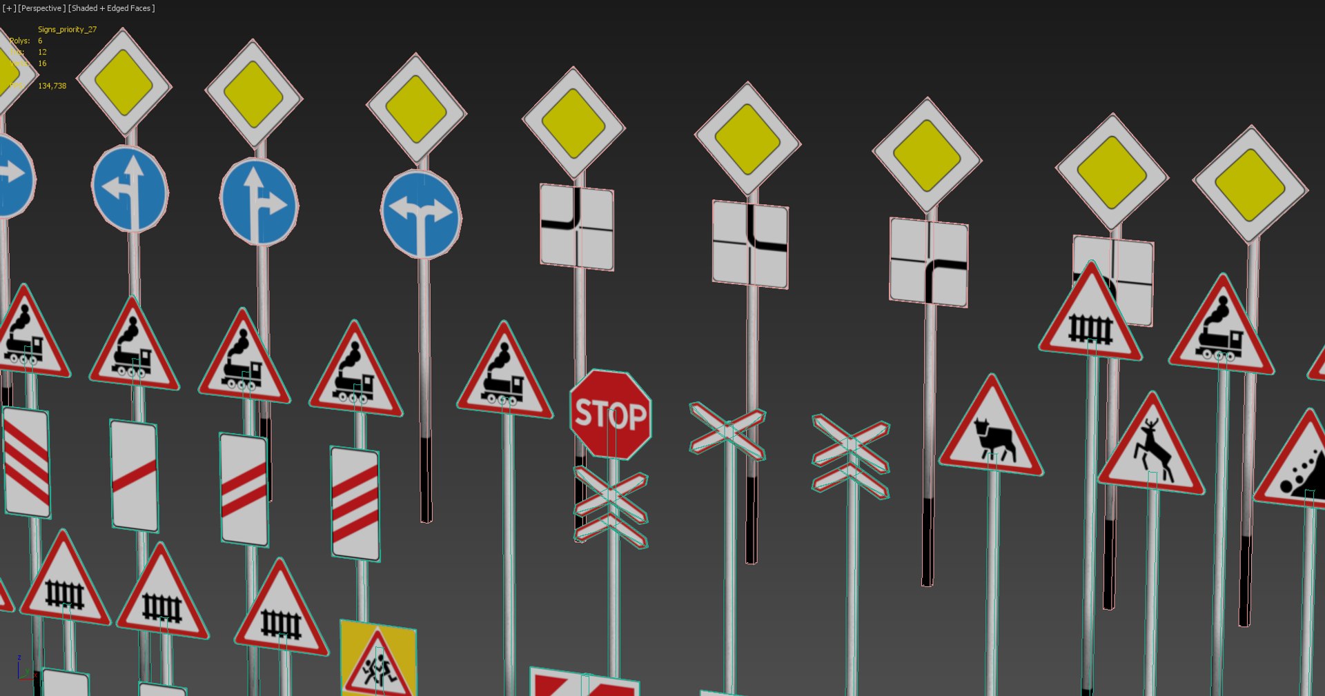 Road Signs Set 3D Model - TurboSquid 1215145