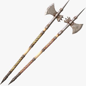 Medieval Weapons Halberd Polearm Axe model