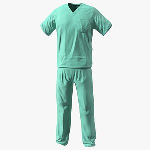 3D Surgeon Dress Pants and Shirt Scrub model