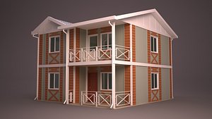 free 3ds model homes facade roof