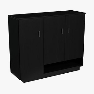 3D Black Wooden Cabinet model