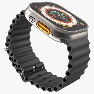 3D Apple Watch Ultra Ocean Band Midnight model
