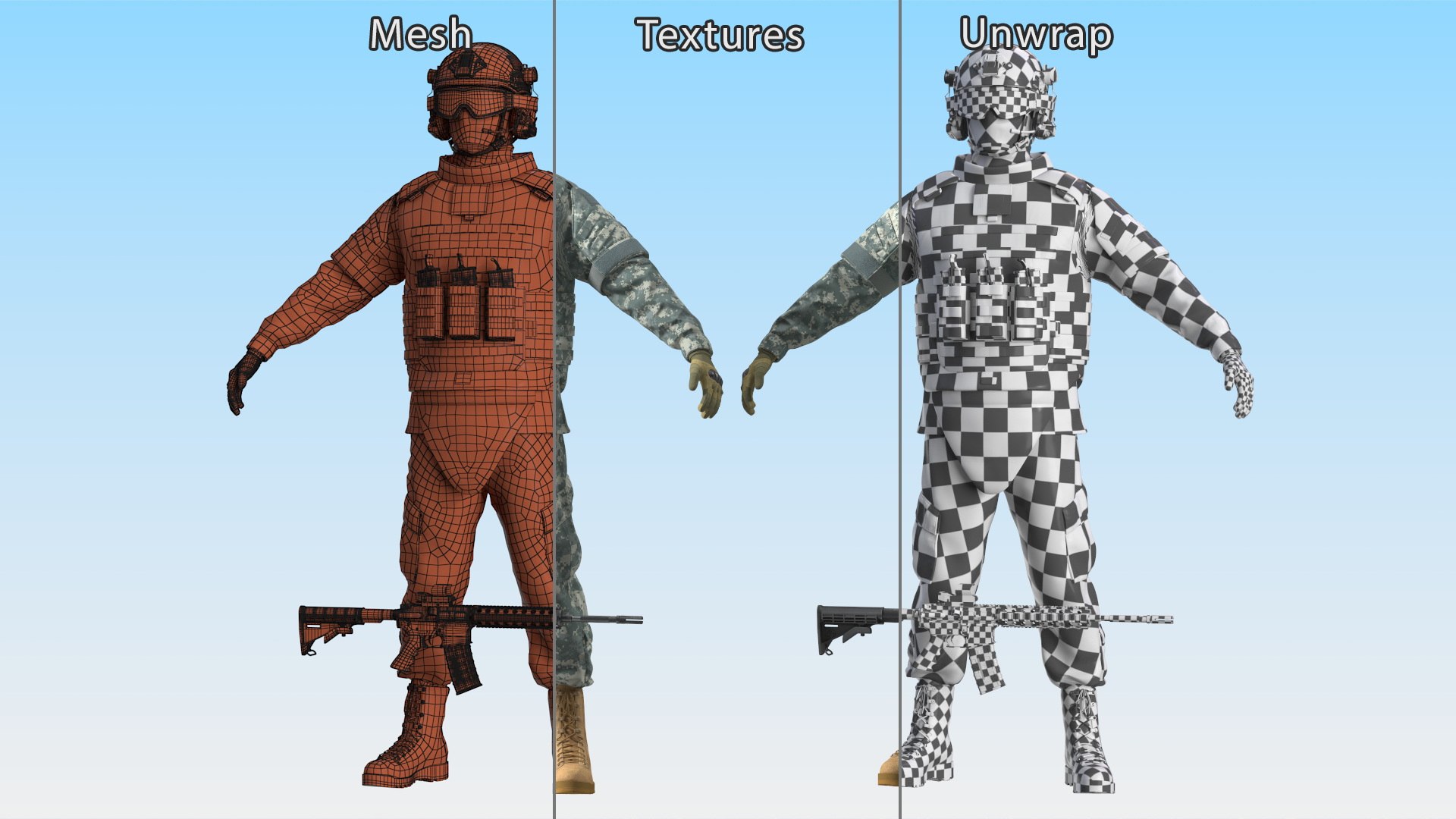 Military Soldier In Grey Camo Rigged For Maya Model - TurboSquid 2282710