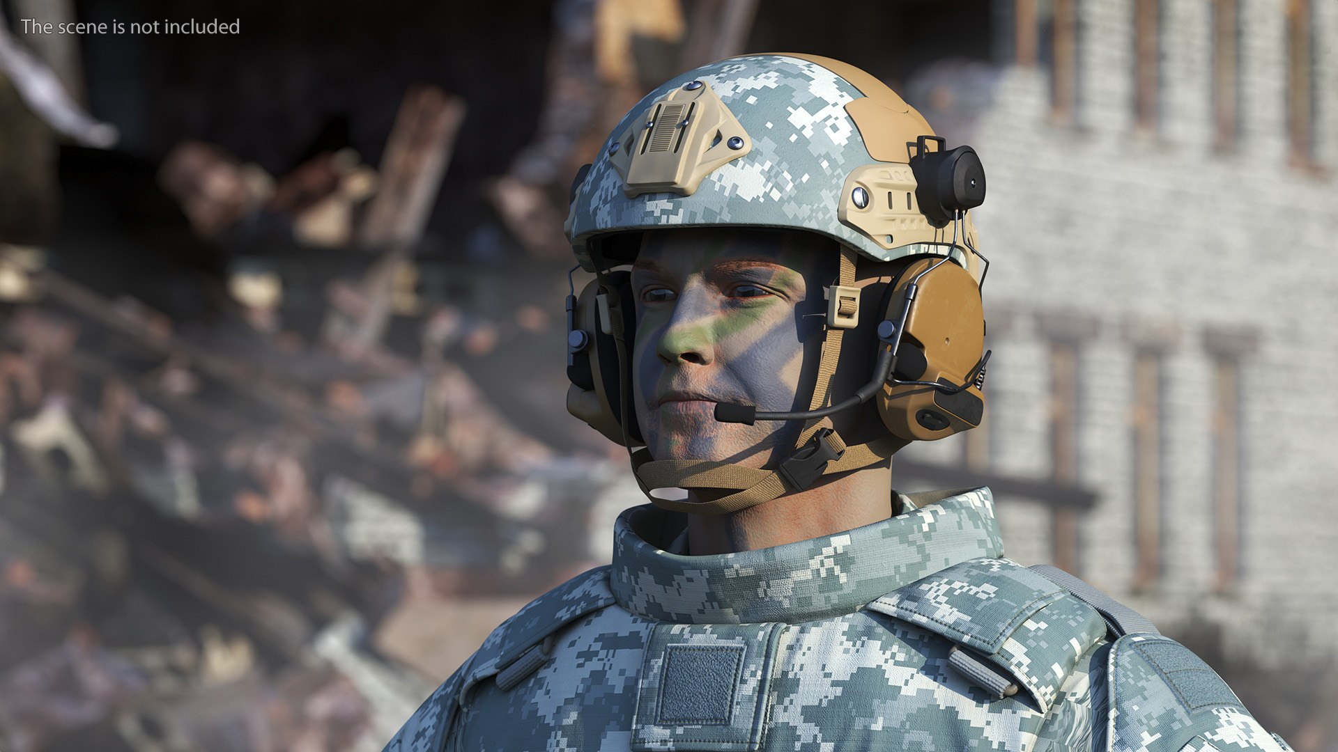 Military Soldier In Grey Camo Rigged For Maya Model - TurboSquid 2282710