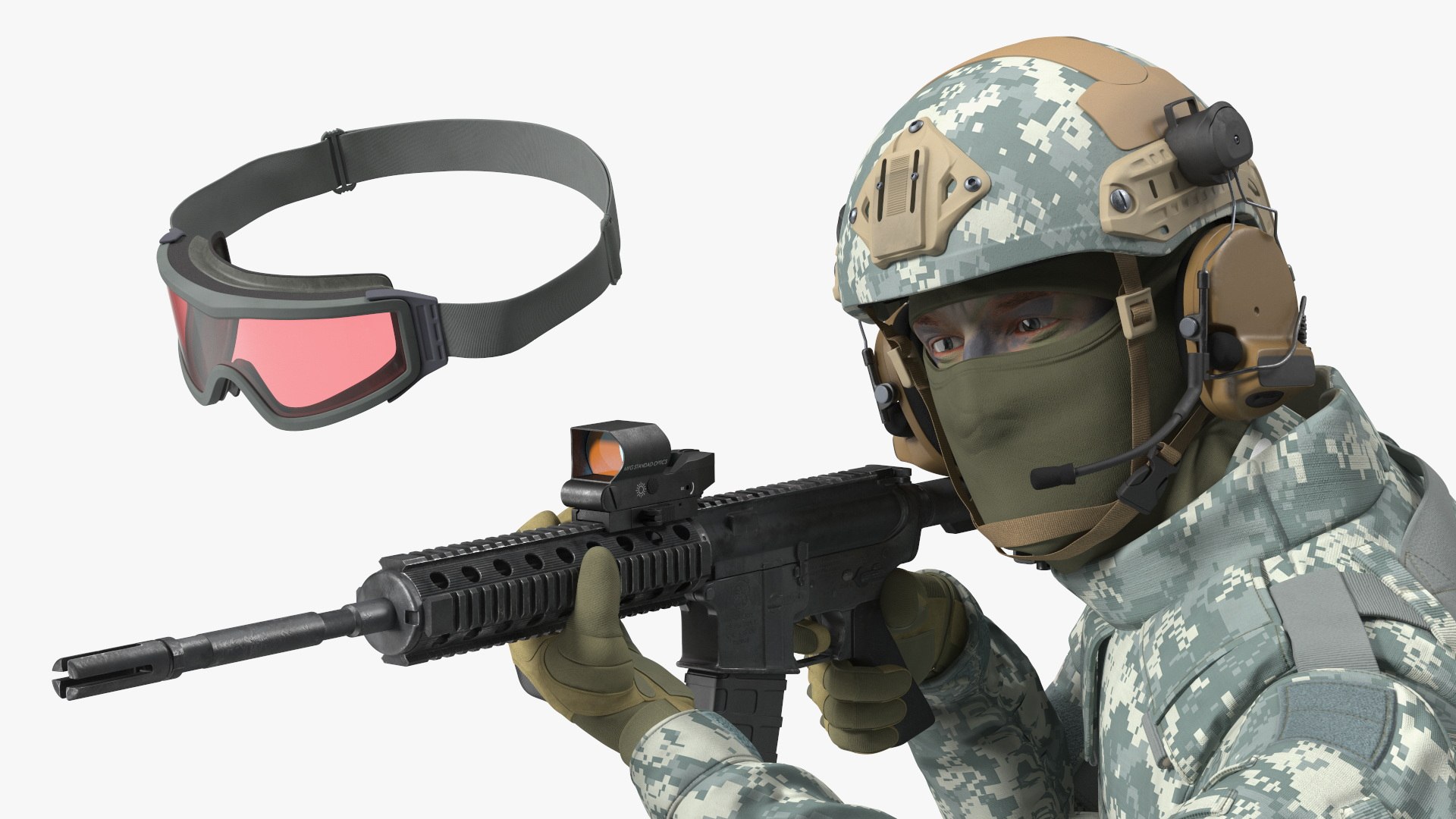 Military Soldier In Grey Camo Rigged For Maya Model - TurboSquid 2282710