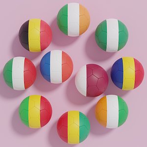 3D Flag Soccer Ball Collection 4 model
