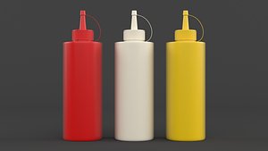 Sauce Bottles 3D model