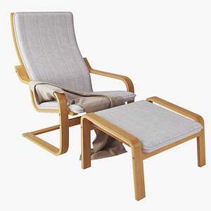 3d model ikea poang chair