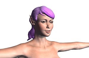 Beautiful Naked woman -Rigged 3D model