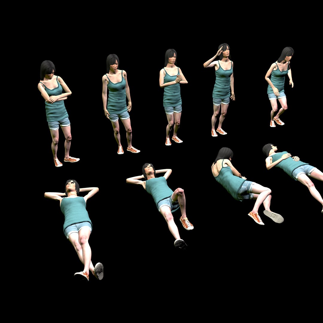 Female laying sleeping sitting model - TurboSquid 1359740