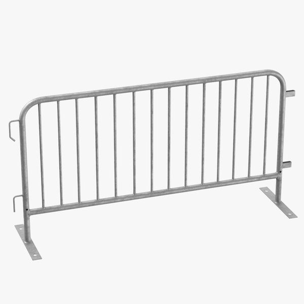 Safety Barrier Metal Galvanized Clean and Dirty 3D