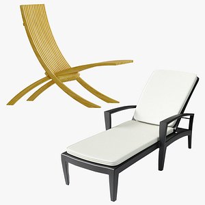 3D Sun loungers model