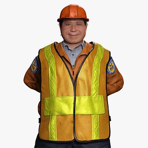 High-Quality 3D Construction Foreman Character Model 3D model