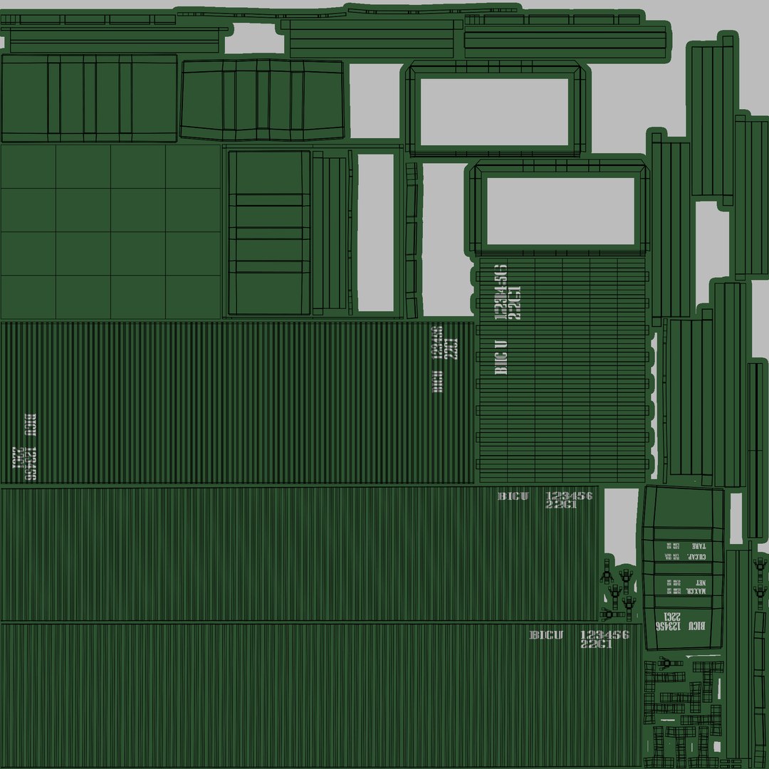 3D 20Ft Cargo Container - Green https://p.turbosquid.com/ts-thumb/Qj/auxrI0/mK/uvlayout20ftcargoclean/jpg/1670315820/1920x1080/fit_q87/e3d4fcd173afe3366dd8872a811c89cb37094220/uvlayout20ftcargoclean.jpg
