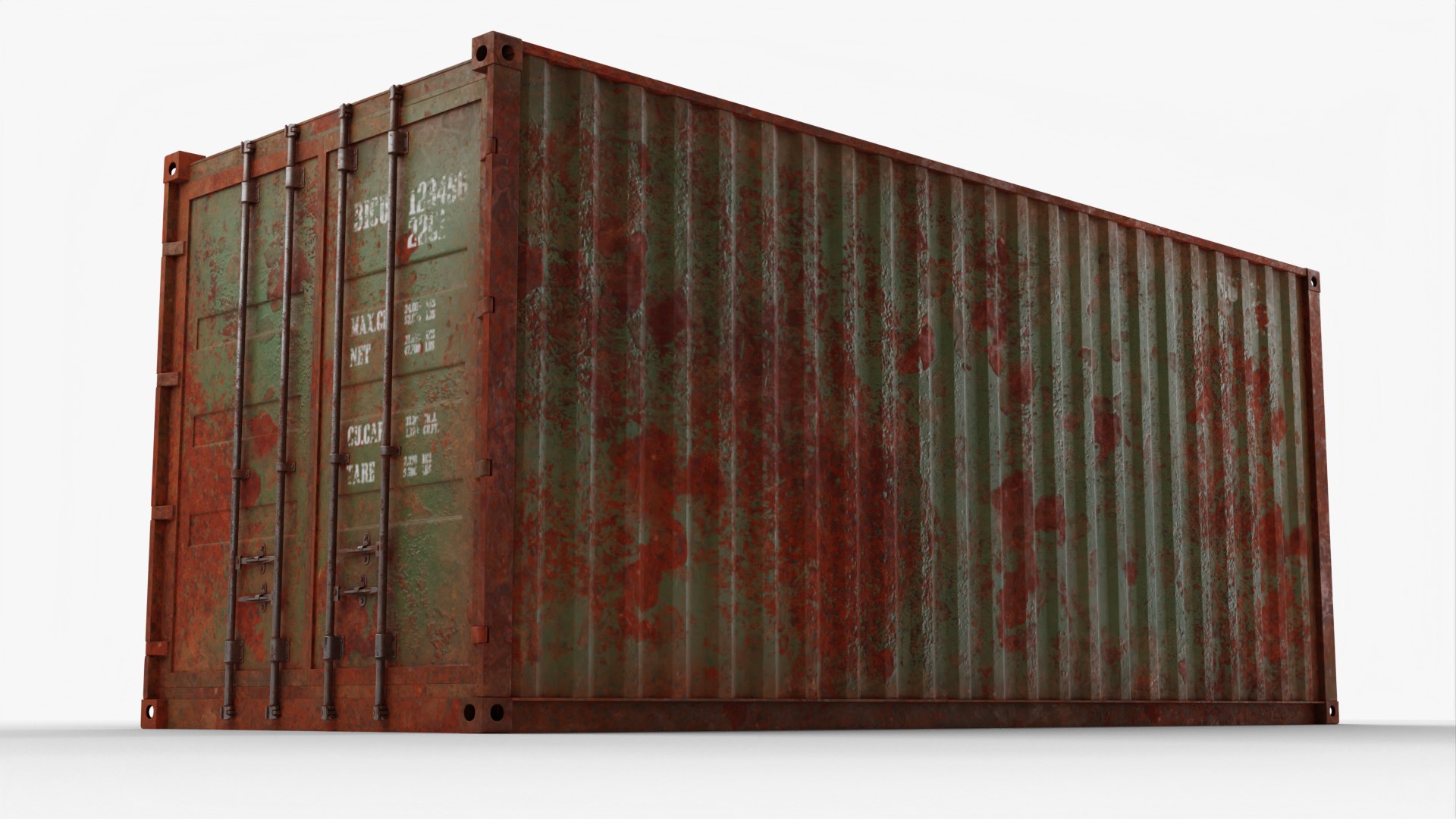 3D 20Ft Cargo Container - Green https://p.turbosquid.com/ts-thumb/Qj/auxrI0/ng/rusted_green_00002/jpg/1670315732/1920x1080/fit_q87/ca63df277af2e57887b830235e0893f7e314020d/rusted_green_00002.jpg
