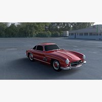 Rigged Mercedes 300SL W198 HDRI