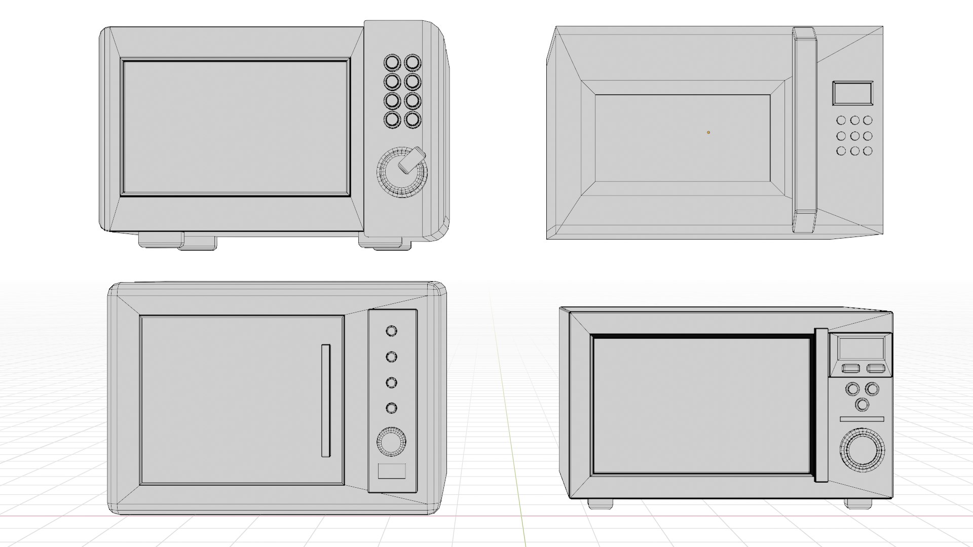 3D Low Poly Microwaves Set Model TurboSquid 2101370