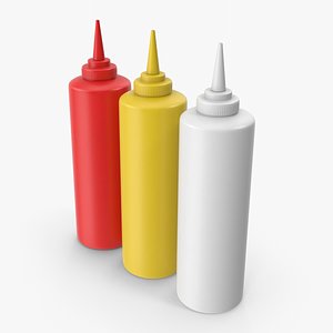 3D model Condiments Bottles 