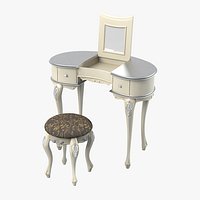 Cortezari Gemma Dressing Table & Pouf Set