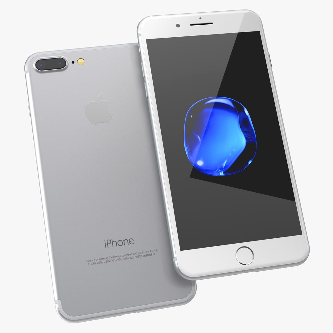 IPhone 7 Plus Silver 3D Model 3D model preview