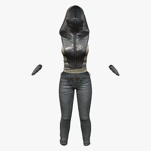Full Rebellion Outfit Pants Top Gloves 3D model