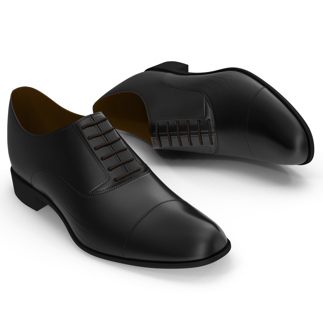 Man Shoes 2 Black 3D model preview