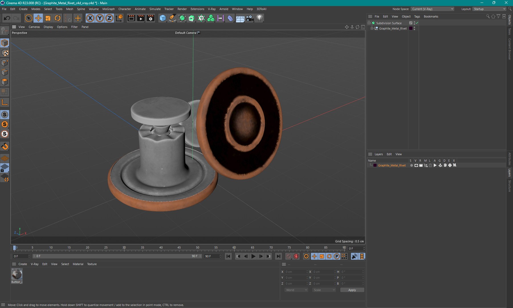 3D Graphite Metal Rivet - TurboSquid 2388827