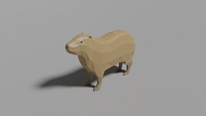 Low-poly Capybara 3D model