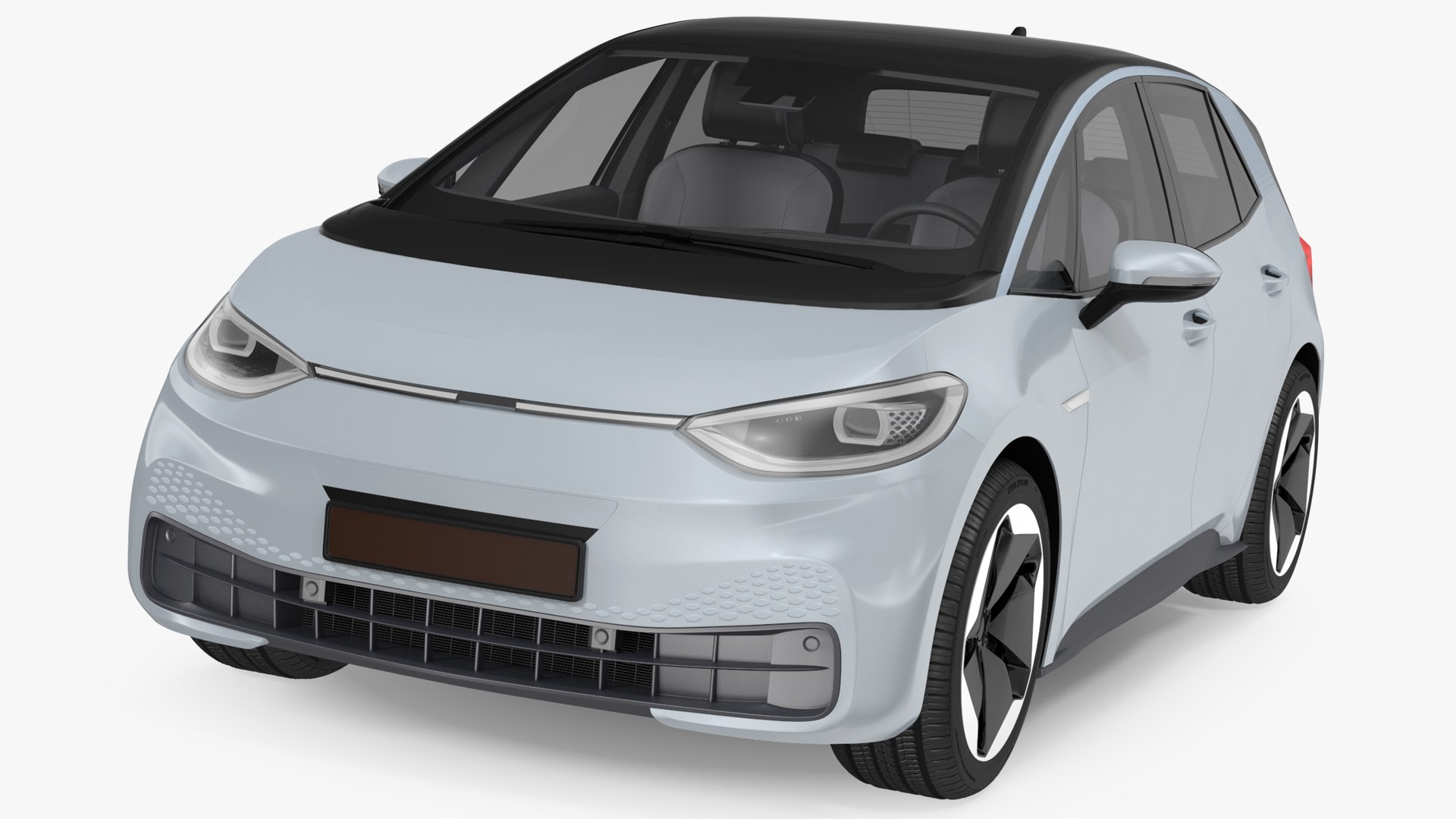 Electric Car Hatchback Simple Interior 3D model preview