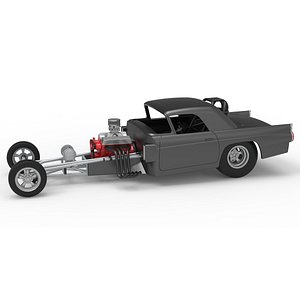 3D Front engine old school dragster with shell Version 12 Scale 1 to 25 model