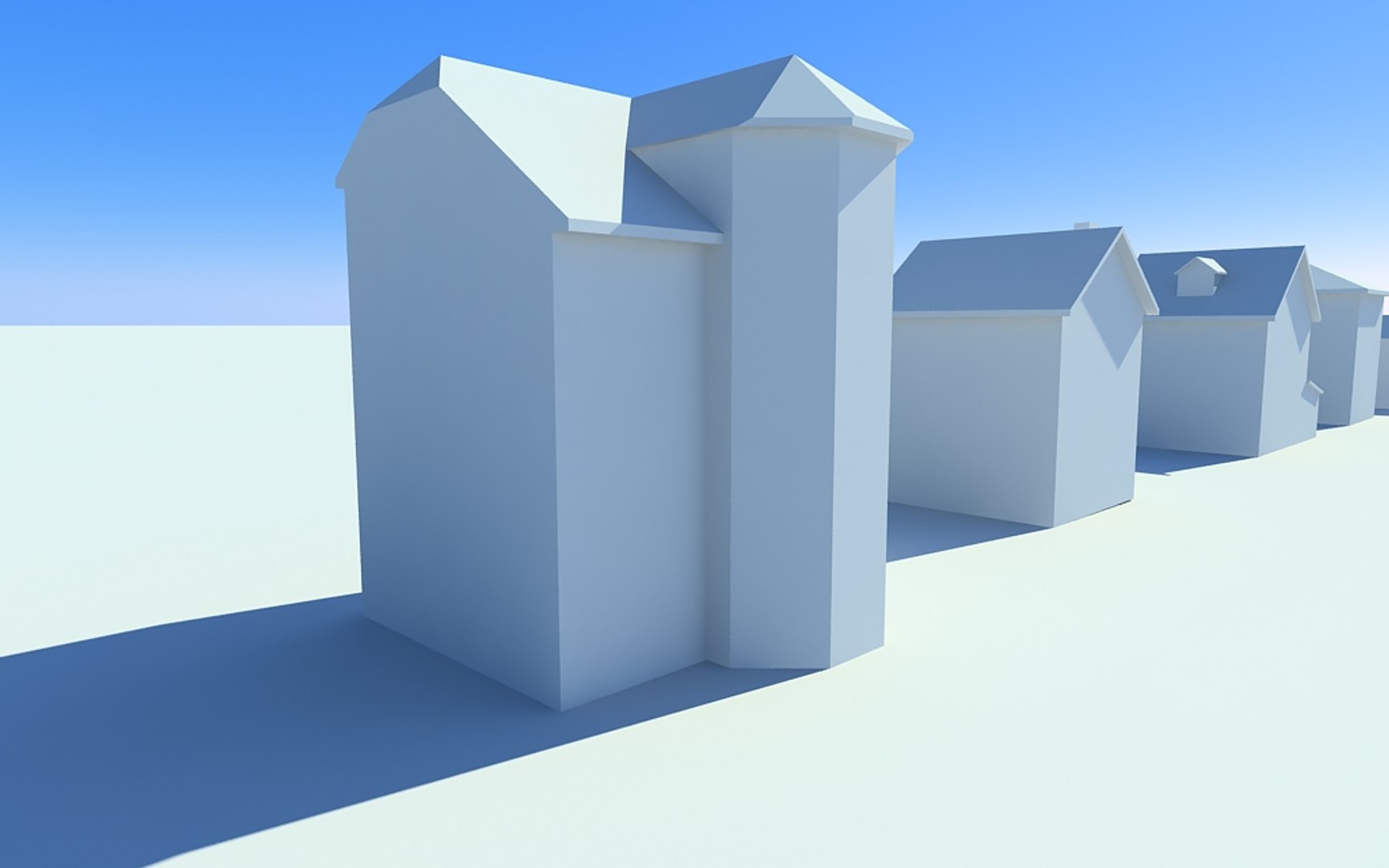 3d model extra simple houses