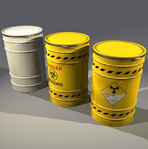 3d nuclear waste drum model