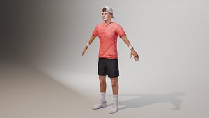 Realistic Tennis Player 3D Model Rune Holger 3D model