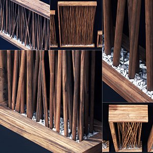 Screen wall branch pebble n1 3D model