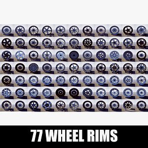 77 Disks Gameready High-Quality 3D Car Wheel Rim Collection