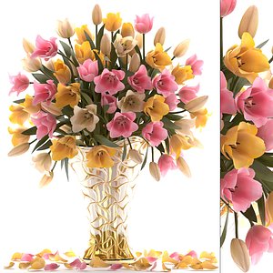 3D bouquet tulips