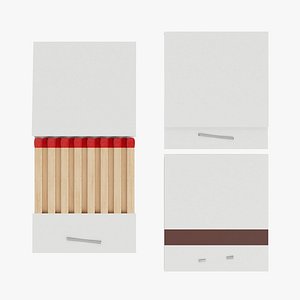 3D White Book Matchbox Mockup model