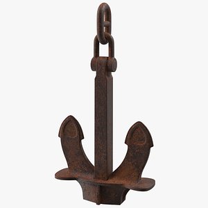 3D rusty anchor model