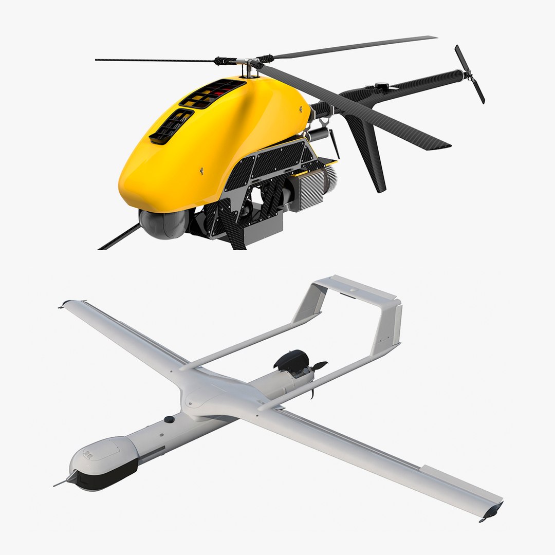 UAV Drone Rigged Collection 3D model preview