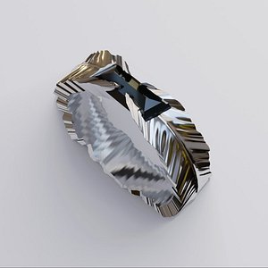 Contemporary designed ring with morion stone